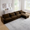 Oversized 157.5" Corduroy Cloud Modular L-Shaped Sectional Sofa with Big Deep Seat and Storage Ottoman, 5-Piece Free combination Sofa - 2 of 4