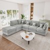 TiramisuBest 123" Modular Sectional Couch, U-Shaped Deep Seat Sofa with Chaise & Bed, Orange Corduroy 6-Seater - 2 of 4