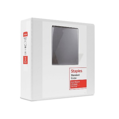 Staples Standard 3" 3-Ring View Binder White (26450-CC) 82639