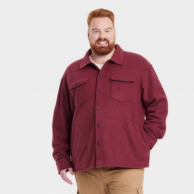 Men's Big & Tall Long Sleeve Shirt Jacket - Goodfellow & Co™ Maroon 4xl ...