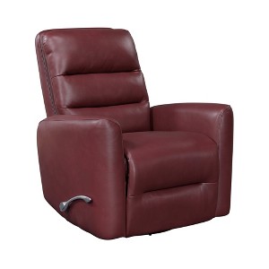 Faux Leather Swivel Glider Reclining Chair with Breathable Upholstery, Luxury Style, and Movie Chair Comfort - 1 of 4