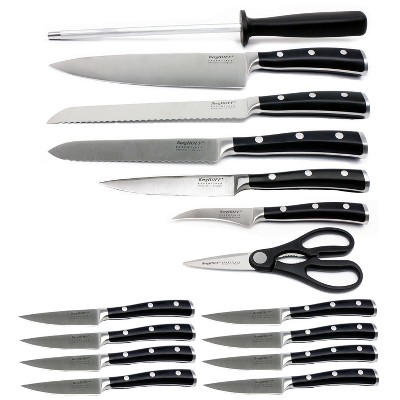 Essentials 18-Piece Stainless Steel Triple Riveted Knife Block Set