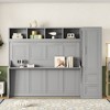 NicBex Queen Size Murphy Bed Wooden Frame Murphy Bed Cabinet Wall Bed with Closet, 2 Drawers and Shelves for Bedroom - 3 of 4