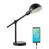20.25" Curtis Vintage Industrial Iron Adjustable Dome Shade Task Lamp with USB Charging Port (Includes LED Light Bulb) - JONATHAN Y - 3 of 4