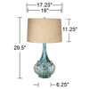 Possini Euro Design Kenya Modern Table Lamp 29 1/2" Tall Blue Green Ceramic with Dimmer Beige Shade for Bedroom Living Room Bedside Nightstand Office - 4 of 4