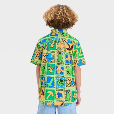 Minecraft - Brandclub - Boys' Minecraft Woven Button-Up