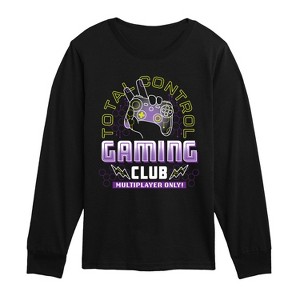 Boys' - Instant Message - Total Control Gaming Club Long Sleeve Graphic T-Shirt - 1 of 4