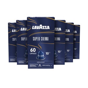 Lavazza Super Crema Aluminum Capsules Compatible with Nespresso* Original Machines, Medium Roast, Arabica and Robusta Blend (60 Capsules) - 1 of 4