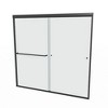 NicBex Shower Door 56-60"Wx58" H Semi-Frameless Traditional Sliding Bathtub Shower Door with 1/4" Clear Tempered Glass for Walk-in Shower, Matte Black - 2 of 4