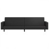 vidaXL Black Faux Leather Convertible 2-Seater Loveseat/Sofa Bed - Modern Twin Sleeper Couch for Office, Living Room, Spacer-Saver Furniture - 4 of 4