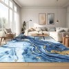 Abstract Machine Washable Runner Rugs Non-Slip Non-Shedding Contemporary Accent Rug Low Pile Easy Cleaning Indoor Carpet for Hallway Bedroom Kitchen - 2 of 4