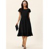 Seta T Women's Summer Casual Flutter Short Sleeve Crew Neck Ruffle Hem Midi Dress with Pockets - 2 of 4