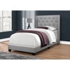 Monarch Specialties Bed Twin Size Platform Teen Frame Upholstered Velvet Wood Legs Grey Transitional - 2 of 4