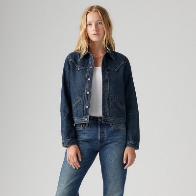 Levi's® Women's Original Trucker Riveted Jacket - Silver Lode L: Slim Fit Denim, Midweight Fabric, Front Button Down