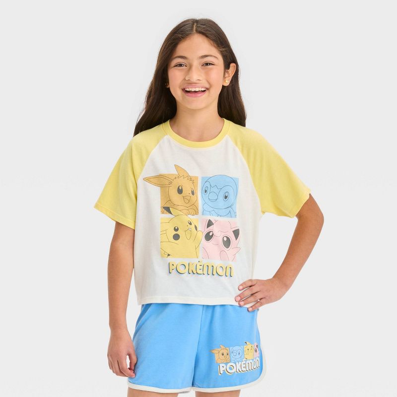 Girls' Pokemon Pikachu 2pc Top and Bottom Shorts Set, 3 of 5