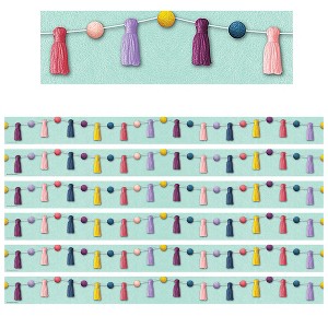 Teacher Created Resources® Oh Happy Day Pom-Poms and Tassels Straight Border Trim, 35 Feet Per Pack, 6 Packs - 1 of 2