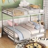 Okak 78IN Full-Over-Full/Full-Over-Queen Metal Bunk Bed with Trundle, Twin Bed with Ladder and Safety Guardrails, Bed Frames for Bedroom, Dormitory - 2 of 4