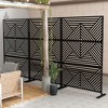 47-inches W x 72-inches H Black Galvanized Sheet Screen Outdoor and lndoor Divider for Balcony Patio Garden Room Divider (Mountain Type) - 3 of 4
