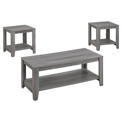 3pc Accent Table 3 Pc Set Gray - EveryRoom