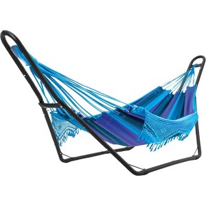 Heavy Duty Steel Hammock Stand, 550 lb Capacity, Adjustable Portable Hammock Frame with Chains & S-Hooks - 1 of 4