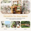 Garden Potting Bench Table Outdoor Patio Workstation with Drawer, Shelves, Cabinet, Pegboard with Hooks, Fir Wood Frame,Natural/White/Brown-ModernLuxe - 3 of 4