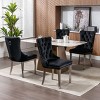 Modern Velvet Tufted Dining Chair Set of 2 with Nailhead Trim and Chrome Metal Legs for Dining Room-Baofuwish - 3 of 4