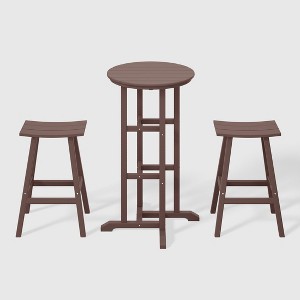 WestinTrends Malibu All Weather Hdpe Outdoor Patio Bar Height Bistro Set (3-piece) - 1 of 4