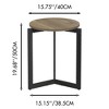GlasFlength End Tables, Modern Accent End Table Coffee Table with Metal Leg for Living Room, Bedroom and Office, Brown, 15.75"*15.75"*19.68" - 4 of 4