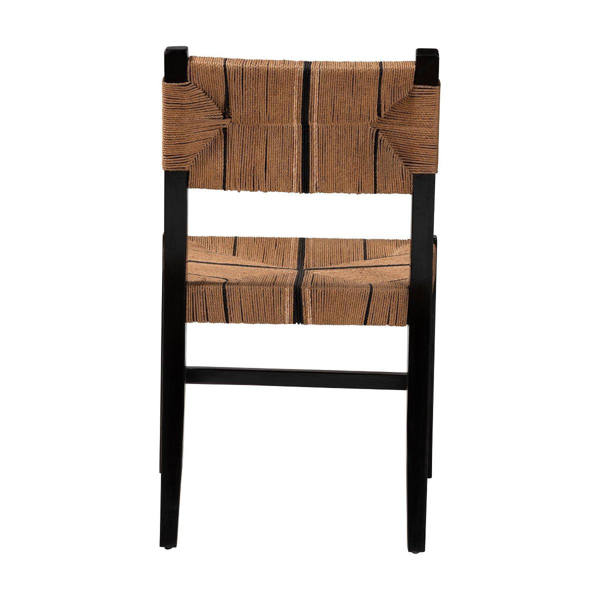 bali & pari Prita Paper Loom and Mahogany Wood Dining Chair Brown/Black - thumbnail 2