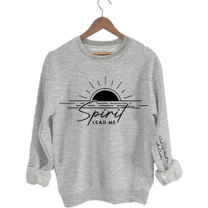 Women Plus Size Sweatshirts Tops with Crew Neck Long Sleeve Healing Words Pullover Sweat Shirts Therapeutic Slogan Shirts - 1 of 4