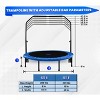 55" Mini Kids Trampoline + Round Foldable Fitness Rebounder with Handrail & Blue Safety Pad - Family Set for Children & Adults - 4 of 4