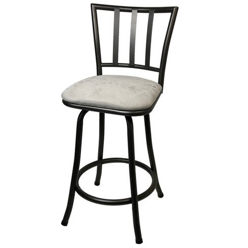 Gunmetal adjustable upholstered discount swivel bar stool