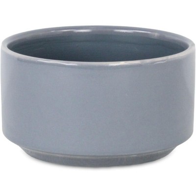 Cheung's Elegora Wide Round Straight Side Ceramic Pot - Small - Gray
