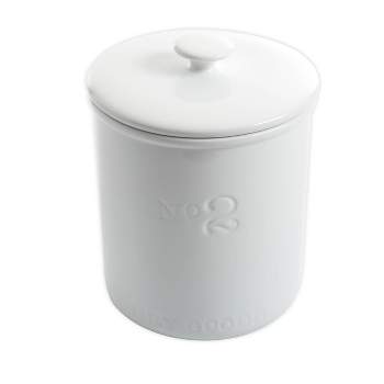 Gibson Our Table Simply White 57 Ounce Porcelain Medium Dry Goods Canister With Air Tight Lid