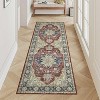 Washable Vintage Floral Oriental Area Rug, Non-Slip Low Pile Carpet, Stain-Resistant Rug for Living Room or Office - 2 of 4
