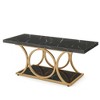 Resenkos Center Coffee Table, Living Room Table,Rectangle Coffee Table, 47.24" Center Table with Faux Marble Top,Faux Marble Black & Gold - 3 of 4