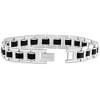 Pompeii3 Men's Steel Brushed Black Two Tone 11mm Link Flexible 8 " Bracelet - 2 of 3