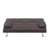 67" Multi-functional Leather Folding Sofa Bed With Coffee Table, Upholstered Loveseat With Adjustable Backrest - 4 of 4