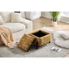 PAGED Modern Reversible Lid Small Coffee Table Ottoman with Hidden Storage,Square Upholstered Storage Center Table for Living Room,Bedroom - 4 of 4