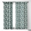 Little Arrow Design Co tropical leaves teal Set of 2 Panel Blackout Window Curtain - Deny Designs - image 3 of 4