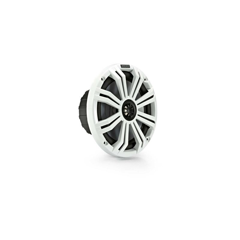 Kicker KM8 8-Inch (200mm) Marine Coaxial Speakers with 1-Inch (25mm) Tweeters, LED, 4-Ohm,Charcoal and White Grilles, 5 of 10