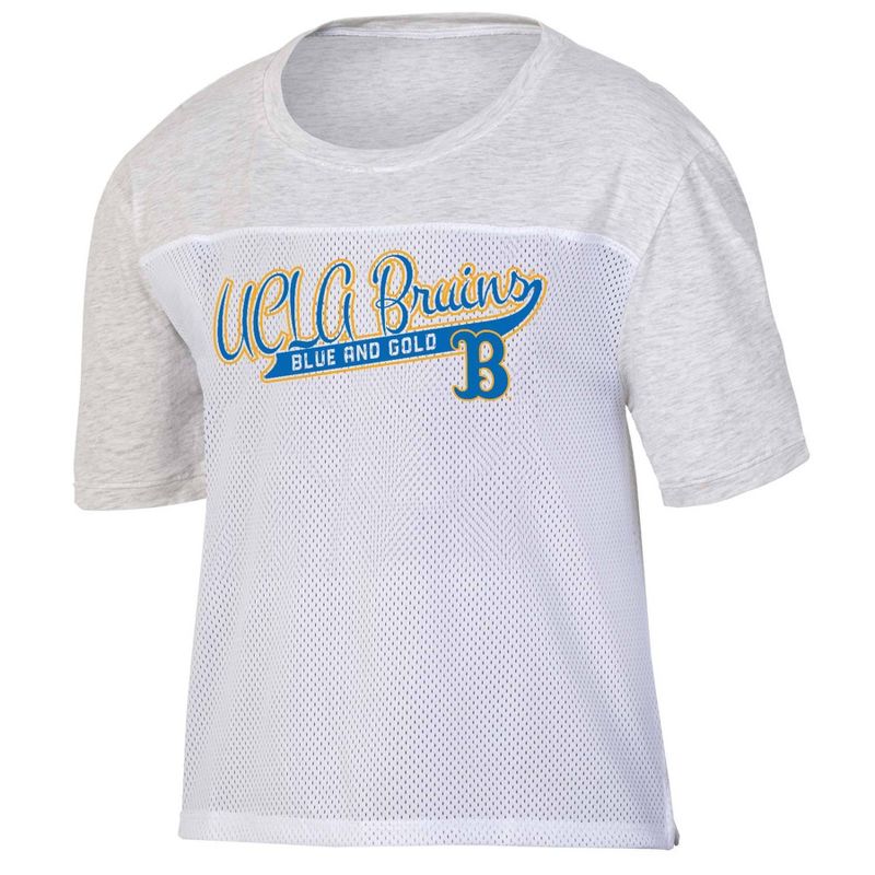 NCAA UCLA Bruins Women&#39;s White Mesh Yoke T-Shirt, 1 of 4