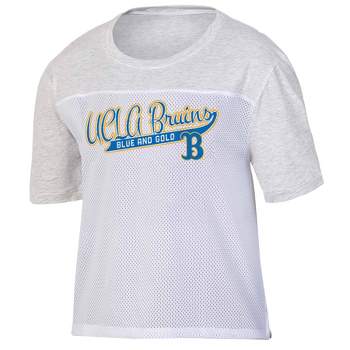 NCAA UCLA Bruins Women's White Mesh Yoke T-Shirt