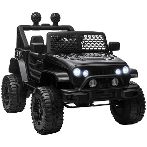 Aosom 12V Kids Ride On Car, Electric Battery Powered Off Road Truck Toy with Parent Remote Control, Adjustable Speed, Black - 1 of 4