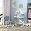 Whisen Kids Desk and Chair Set, Height Adjustable, with Tilt Desktop, Storage Drawer and Reading Rack, Gift for Kids - Gray - 2 of 4