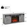 Wooakway 58"L 24"H 15"D Modern Electric Fireplace TV Stand Console with Barn Door Design Overheating Protection Storage Cabinet for TVs up to 65" - 4 of 4