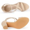 Allegra K Women's Crisscross Ankle Strap Chunky Heel Sandals - 4 of 4