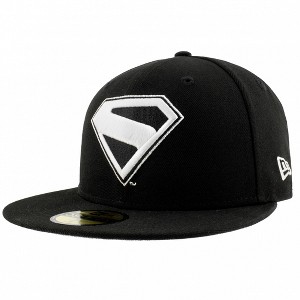 Adult Superman James Gunn Logo Black & White New Era 59Fifty Fitted Hat - 1 of 4