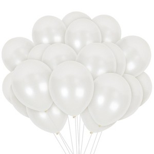 Treasures Gifted Pearlescent White Balloons - 12 Inch Latex Balloons - 12 Pack - 1 of 1
