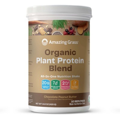 Amazing Grass Organic Plant Protein Powder - Chocolate Peanut Butter - 14.8oz